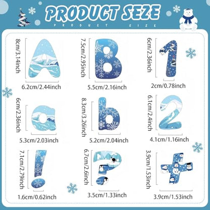 221 Pcs Winter Bulletin Board Letters School Chalkboard (225 Count)