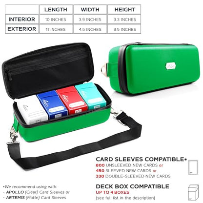 Green Bolt Card Carrying Case fits Pokemon Cards and other TCG Games