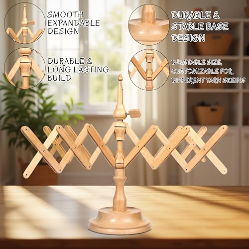 Wooden Yarn Swift Umbrella Table Top Yarn Winder