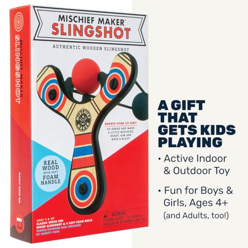 Mischief Maker® Wooden Slingshot for Kids with Soft Foam Balls (4 Count)