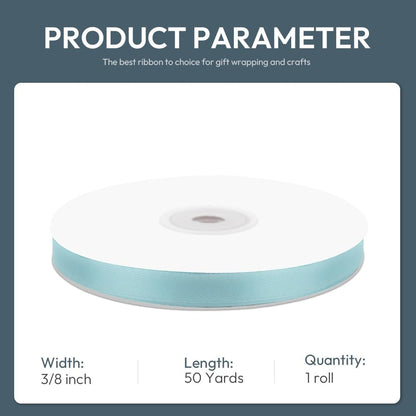 KMER LIFE 3/8" Wide x 50 Yards Baby Blue Polyester Satin Ribbon, Perfect for Wedding Decor, Crafts, Gift Wrapping & Other Projects - Crafty Corner