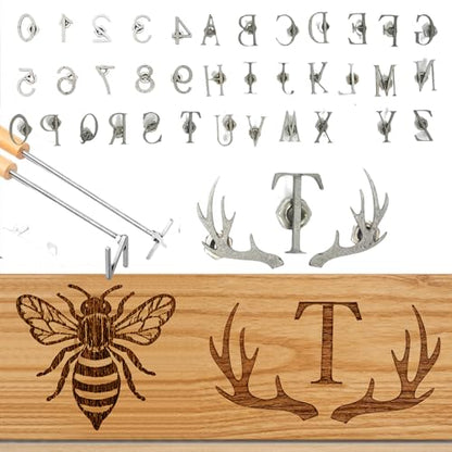 38 Pcs Mini 1" Branding Iron for Wood Leather Hats