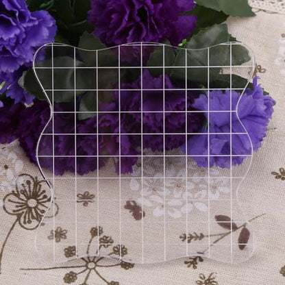 1PC Transparent Acrylic Stamp Blocks with Grid Lines