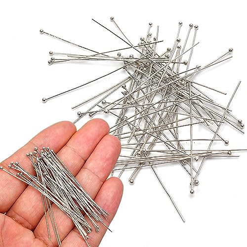 150pcs Silver Filled Ball Pins Non Tarnish Craft Earring Bracelet Jewelry Making Accessories Supplies (150 Count)