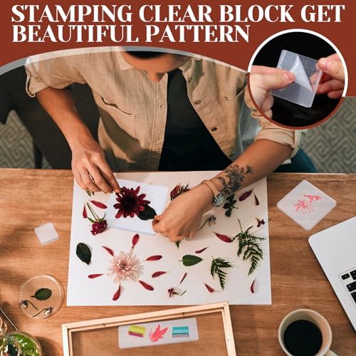 7 Pcs Acrylic Stamp Blocks Set with Grid Lines