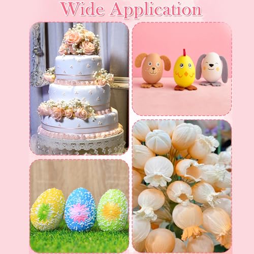 80 Pieces Fondant Flower Forming Holders Oval Foam Flower Modeling Support Sugar Fondant Flowers Making Accessories for DIY Sugarcraft Baking Art (80 Count)
