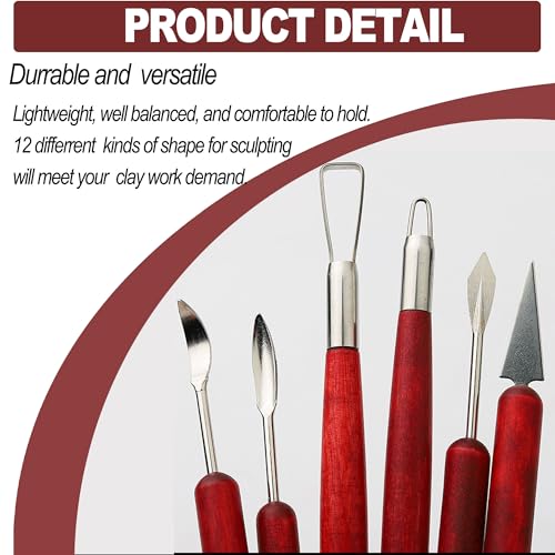 6 Piece Clay Sculpting Tools Set Perfect for Polymer Air Dry Modeling Clay Beginners & Professionals Ideal for DIY Pottery & Ceramics Tools for Clay Sculpting & Crafting