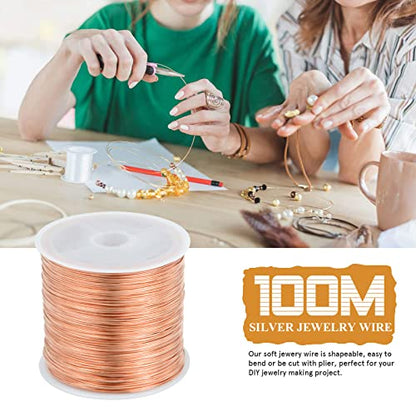 328FT 26 Gauge Craft Wire Jewelry Wire Copper Metal Wire for Jewelry Making