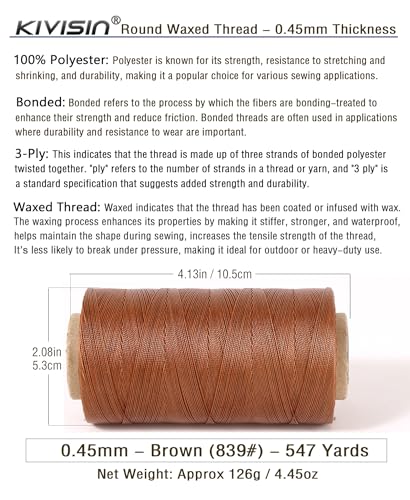 Thin Wax Polyester Thread (1638 Foot)