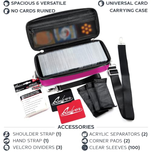 Pink Bolt Card Carrying Case fits Pokemon Cards and other TCG Games