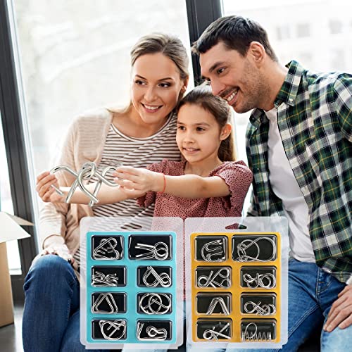 IQ Toys AB A+B Test Mind Game Brain Teaser Wire Magic Trick Toy IQ Puzzle Set (16 Count)