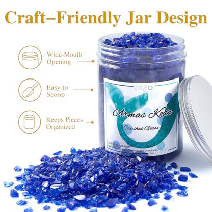 Cobalt Blue Crushed Glass for Resin Art & Crafts