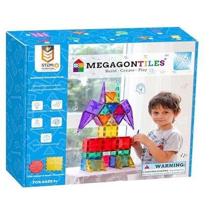 66PCS Premium Polygon Magnetic Tiles Set