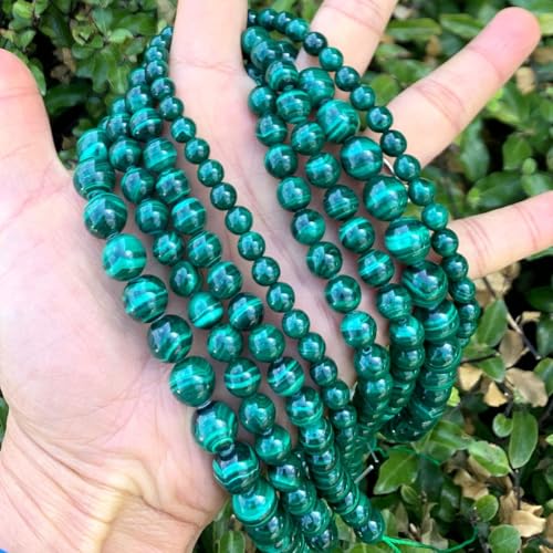 35pcs Adabele Natural Green Malachite Healing Gemstone 10mm Round Loose Beads Gem Stone Spacer for DIY Craft Jewelry Making GE10 (37 Count)