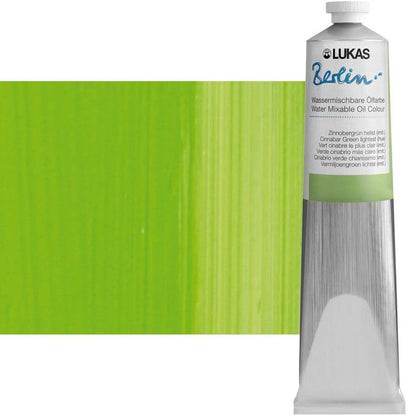 Berlin Pro Artists Water Mixable Oil Paint 200 ml Tube Cinnabar Green Light Hue (6.7628 Fl Oz)