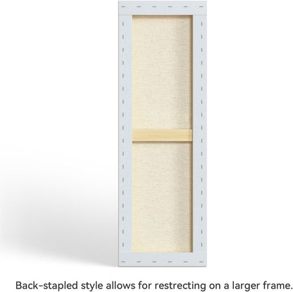 PHOENIX 12x36 Inch 3 Pack Gallery Canvas - 1.5 in Thick Extra Large Skinny Canvases for Painting - Deep Edge 100% Cotton 11 Oz. Gesso Primed White Blank Professional Canvas Oil & Acrylic Paints