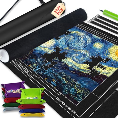 Jigsaw Puzzle Mat Roll Up Storage Puzzles Saver for 2000pcs Organizer