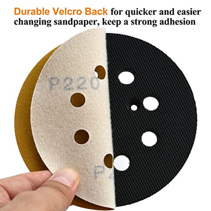 5-Inch 8-Hole Hook and Loop Sanding Discs 220-Grit, 100-Pack (100 Count)