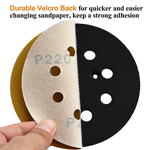 5-Inch 8-Hole Hook and Loop Sanding Discs 220-Grit, 50-Pack (50 Count)