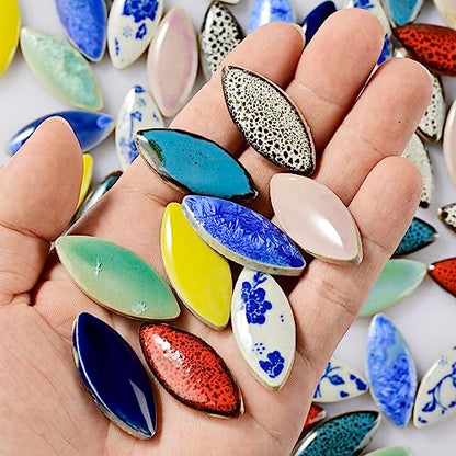 70 Pcs Petal Ceramic Mosaic Tiles (70 Count)