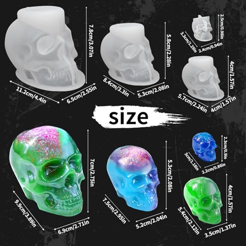 Resin Skull Molds (7 Count)