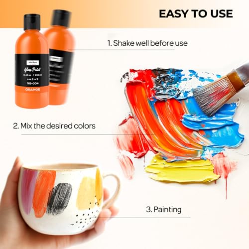 18 Colors Acrylic Glass Paint Set (152.1 Fl Oz)