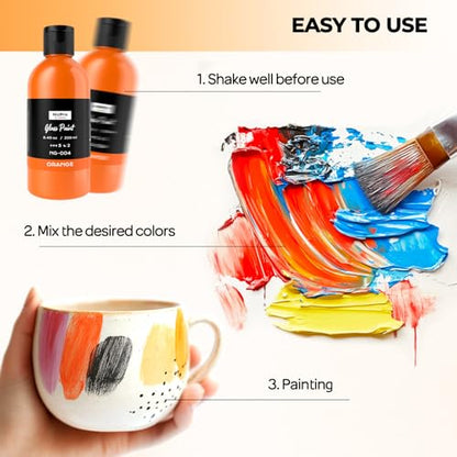 18 Colors Acrylic Glass Paint Set (152.1 Fl Oz)