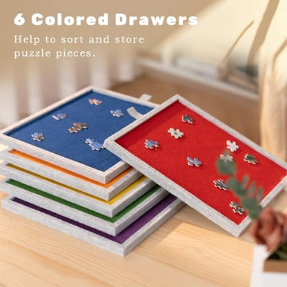 1500 Piece Tilting Puzzle Board with 6 Color Drawers (1500 Count)