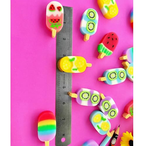24PCS Cute Fun ice Cream Erasers for Kids Bulk (24 Count)