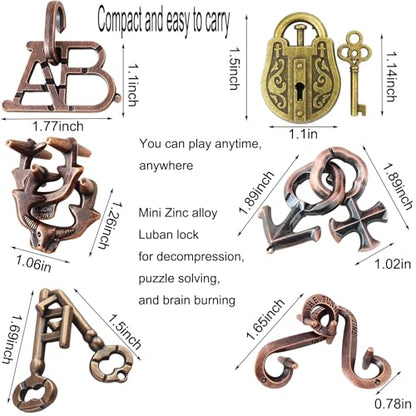 12 pcs Wooden Brain Teaser Puzzle and Metal 3D Unlock Interlocking Jigsaw Educational Toy for Kids and Adults Brain Games Durable Easy to Assemble Birthday Gifts Educational Toys