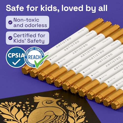 Gold Dual Tip Acrylic Paint Marker Pens (12 Count)