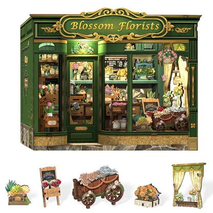 Book Nook Kit DIY Miniature Flower House Dollhouse for Adults