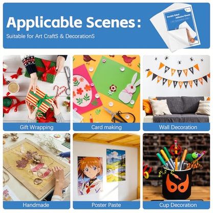 Double Sided Adhesive Sheets for Arts Craft Scrapbooking Photo Albums Home Decorative 25Pcs (25 Count)