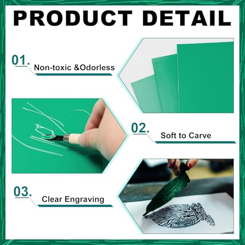 8 Pcs 8 x 10 Inch Linoleum Blocks for Printmaking