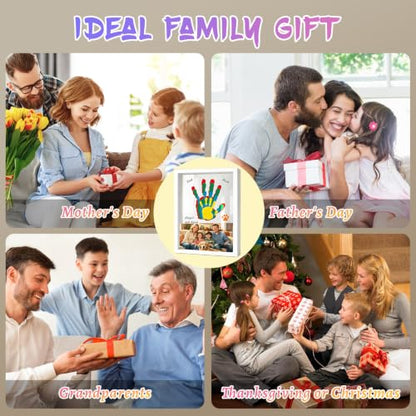 Vertical White Family Handprint Kit 3D Frame Compact Apartment Gift