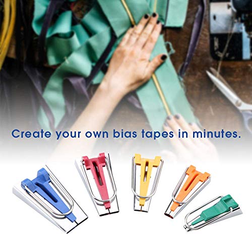 5pcs Bias Tape Makers Set Fabric Tape Maker Tool Set DIY Sewing Quilting Bias Binding Maker 6MM