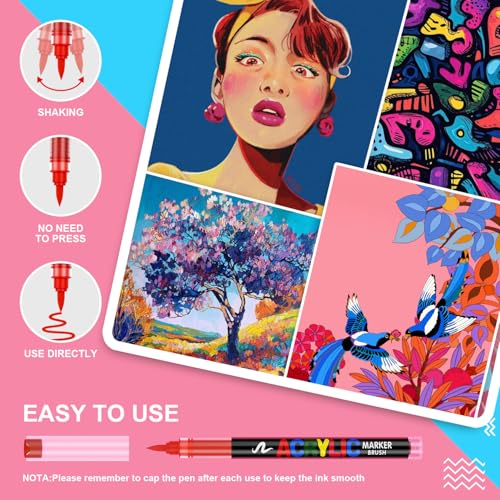 Acrylic Paint Markers for Coloring 120 Colors with 30% More Ink (120 Count)