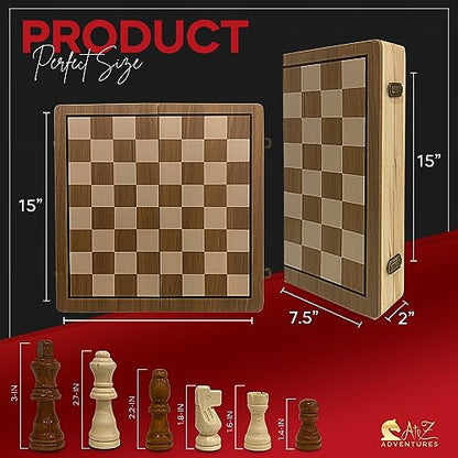 Magnetic Chess Set with Checkers (58 Count)