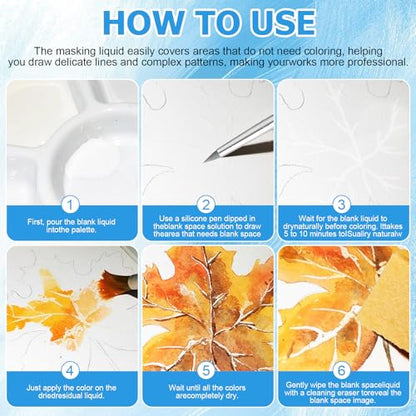 White Masking Fluid for Watercolor Painting