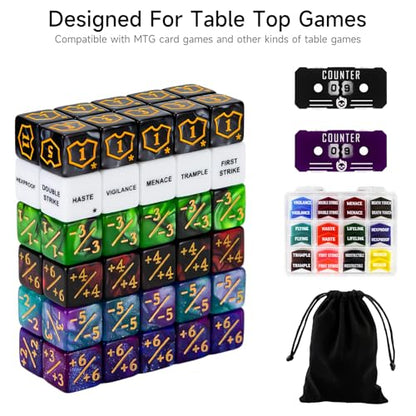 122Pcs MTG Dice Counters Keyword Counters Life Counter 1