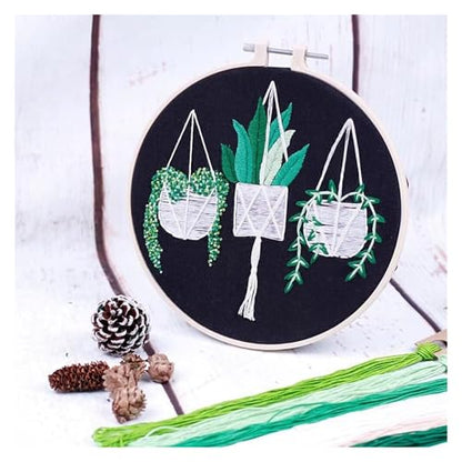 Needle Point Kits Adults Full Range of Starter Including Instructions Stamped Cloth with Pattern Hoop Color Threads and Tools Art Projects