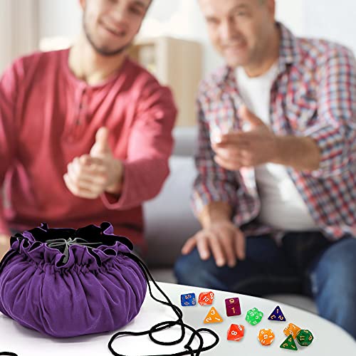 Large Dice Bag with Pockets Big Capacity Dice Bag Drawstring Pouch