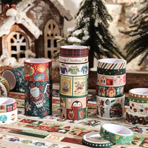 25 Rolls Christmas Gift Washi Tape Set (25 Count)