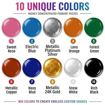 10 Colors Epoxy Resin Pigment Paste Set