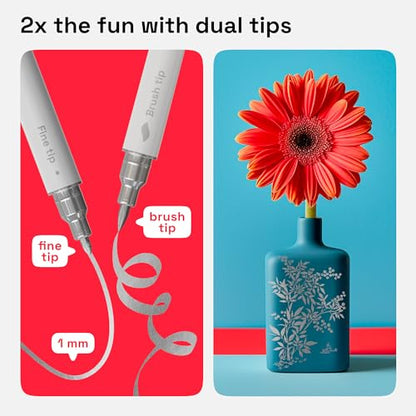 Silver Dual Tip Acrylic Paint Pens (2 Count)