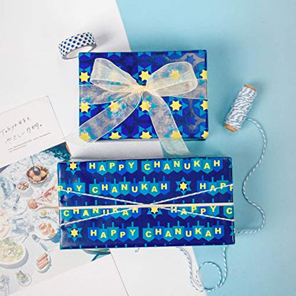 30 Inch Hanukkah Wrapping Paper Roll (100 Sq Ft)