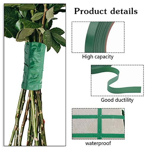 2 Rolls Green Floral Tape 0.25IN×33Yd Waterproof Florist Tape for Crafts (2 Count)