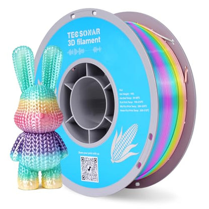 Silk Rainbow PLA 3D Printer Filament (35.274 Ounce)