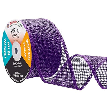 2 Inch Wide Purple Burlap Ribbon for Crafts (120 Foot)