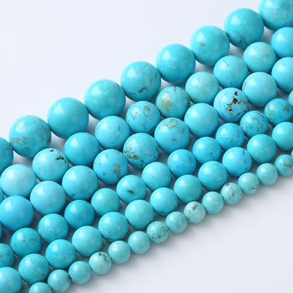 8mm 45pcs A+ Natural Blue Turquoise Beads Round Spacer Loose Stone Beads for Jewelry Making DIY Bracelet Necklace Accessories
